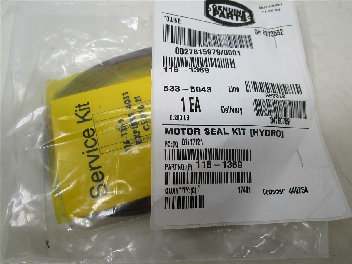 Genuine Toro 116-1369 Hydraulic Motor Seal Kit Z Master Wheel