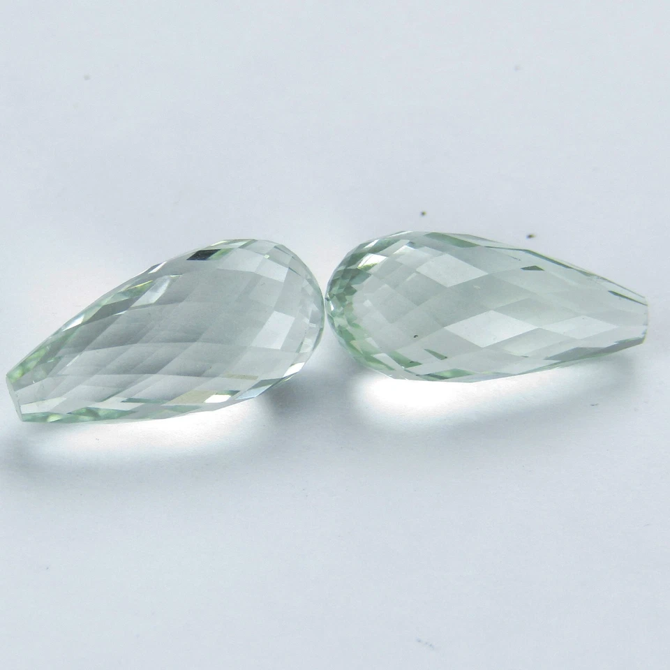 Par de corte briolita amatista verde natural superior (prasiolita) de 10,00 quilates Foto 2 de 4
