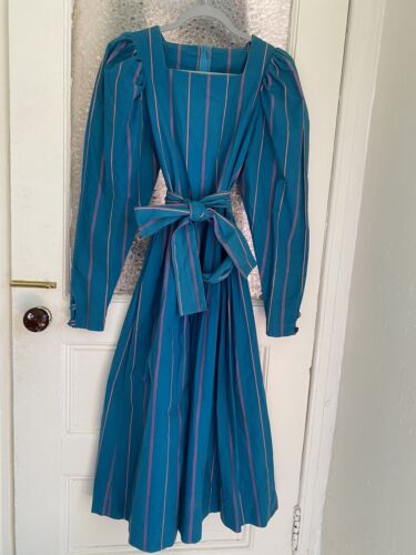 Vintage Laura Ashley Cotton Dress w/ Belted Bow Cottagecore Small/medium - Picture 1 of 5