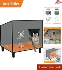 Large Heated Cat House 20x16x20 - Indestructible & Weatherproof for Outdoor Use