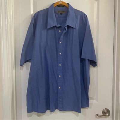 OLEG CASSINI mens button down shirt short sleeve big man size 19 neck