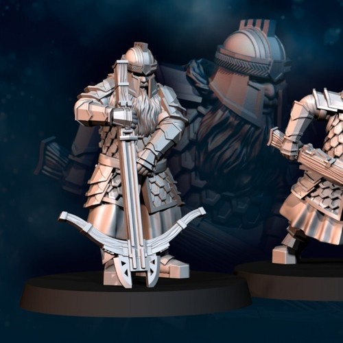 3x Guerreros enanos de hierro - ballesta - Imagen 2 de 3