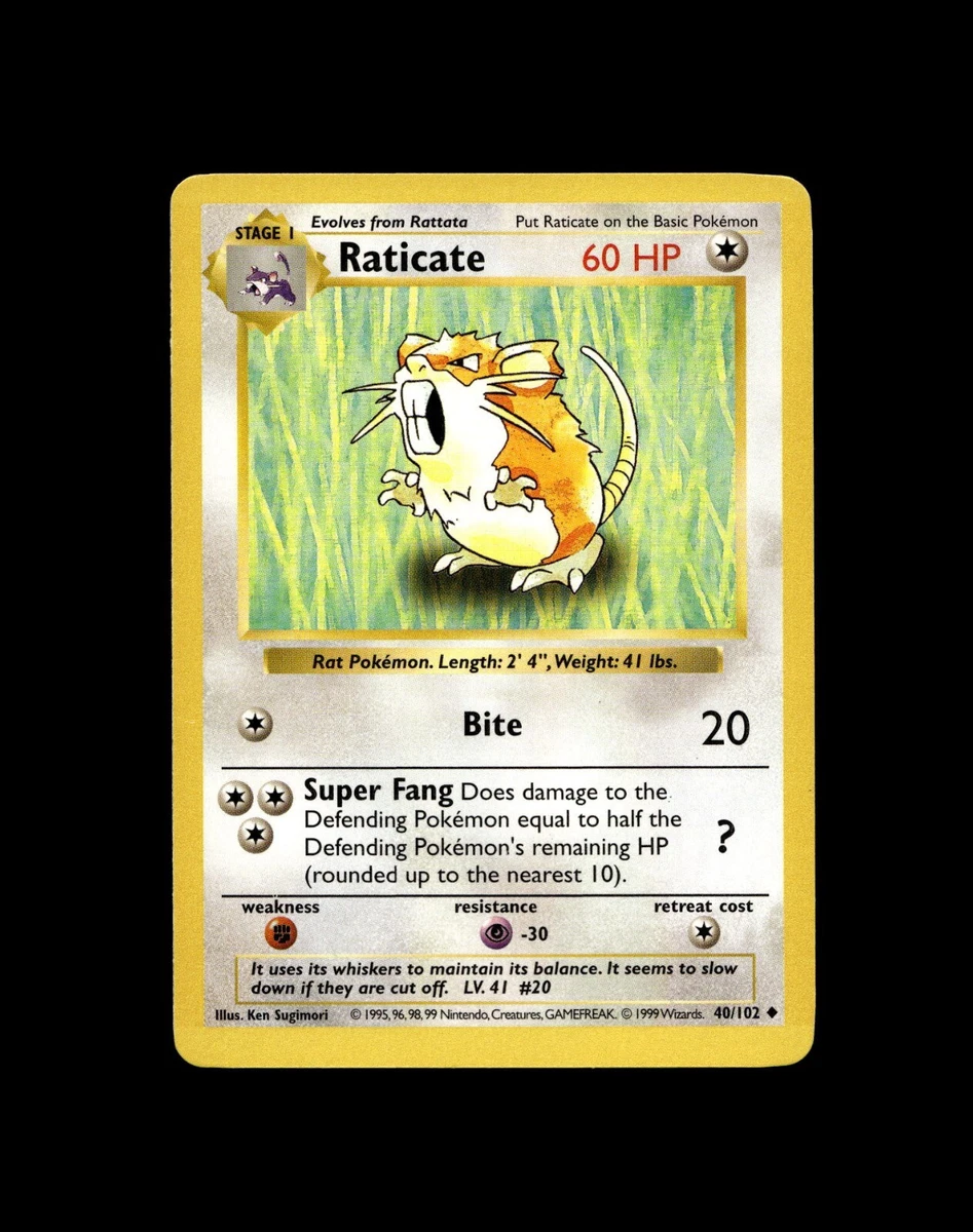 Raticate Pokémon TCG Cards for sale | eBay