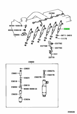 TOYOTA Land Cruiser HZJ105 FUEL Injector Holder & Nozzle