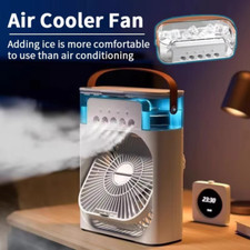 3-in-1 Quiet Portable Air Con Air Cooler Fan Small LED Night Light Home Office