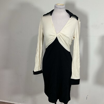 Diane Von Frustenberg Women s Black Colorlong Sleeve Dress Size 10 