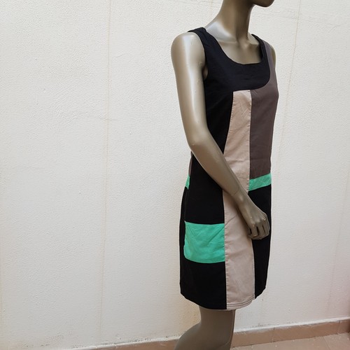 Hübsches Kleid von Skunkfunk (SKFK), S (2), schwarz dunkelgrau beige türkisgrün - Bild 4 von 23