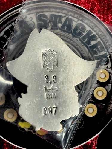 3.3oz Reckless Metals .999 Silver Captain Recked Pirate Exclusive Poured Silver - Picture 2 of 2