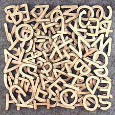 Over 100 Comic Sans 3cm or 4cm High Wooden 3mm Plywood Craft Letters 
