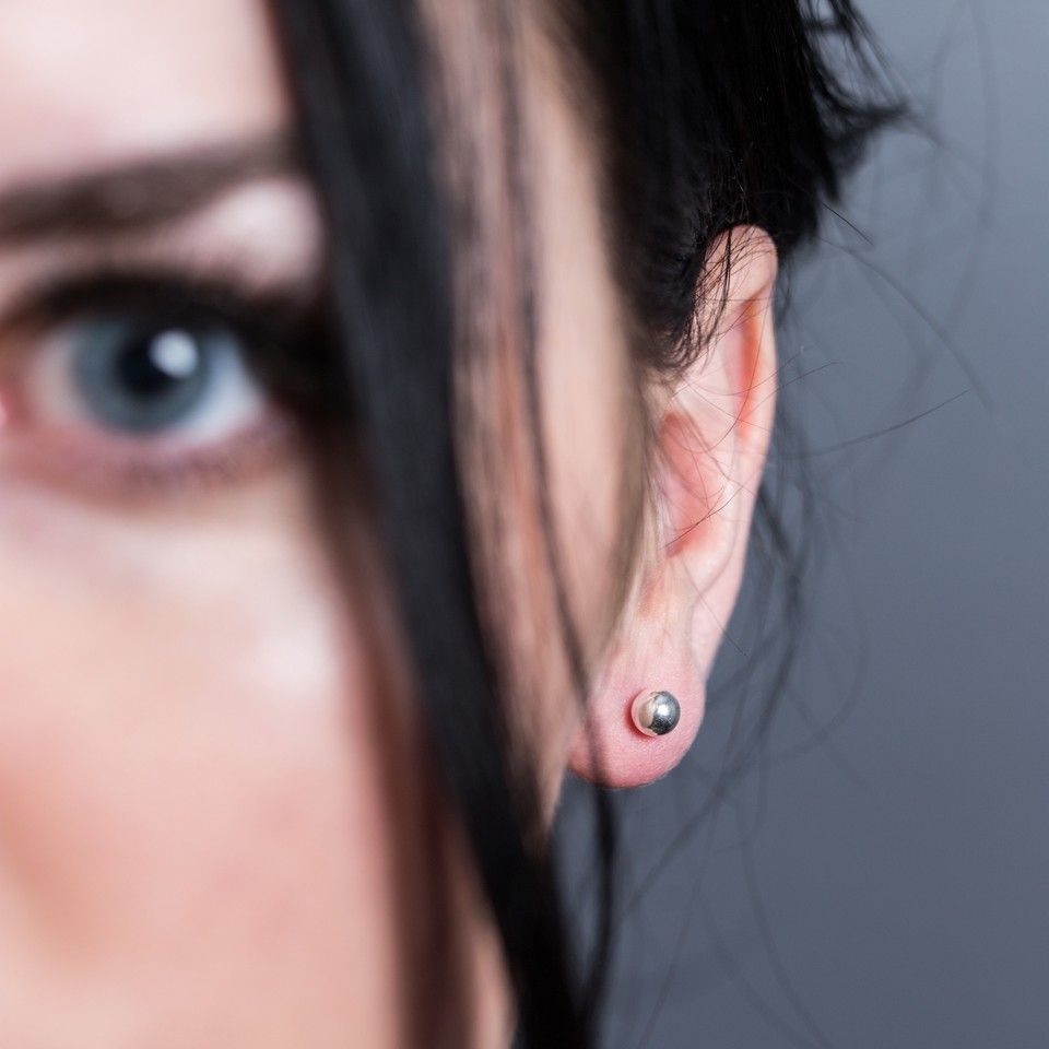 ROSE 925 Sterling Silver Round Ball Stud Earrings