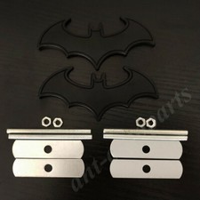 2pcs 3d Metal Black Batman Dark Knight Mask Car Front Grille Emblem Badge Decal