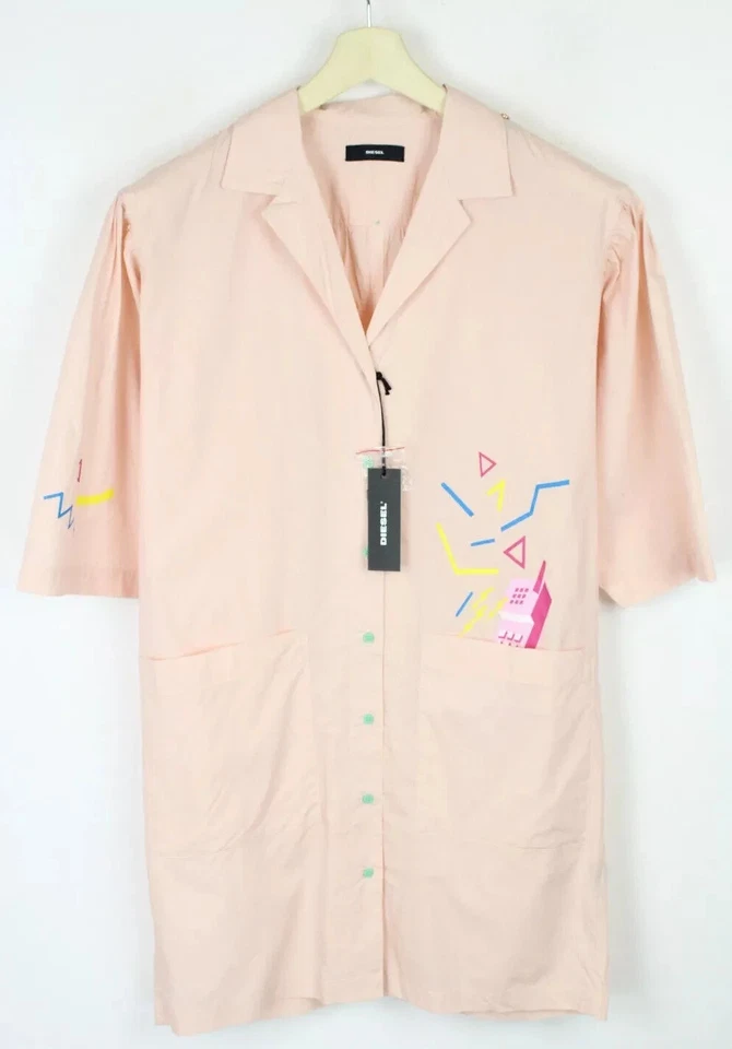 DIESEL C-Jennie Kleid Damen S (SMALL) Übergröße Knielang Nadelstreifen - Bild 1 von 4