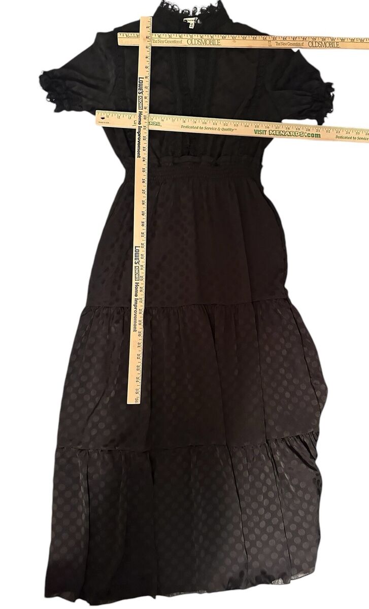 Max Studio Black Tiered Maxi Dress Lace Witchy Sz XS Max Studio Black Tiered Maxi Dress Lace Witchy Sz XS