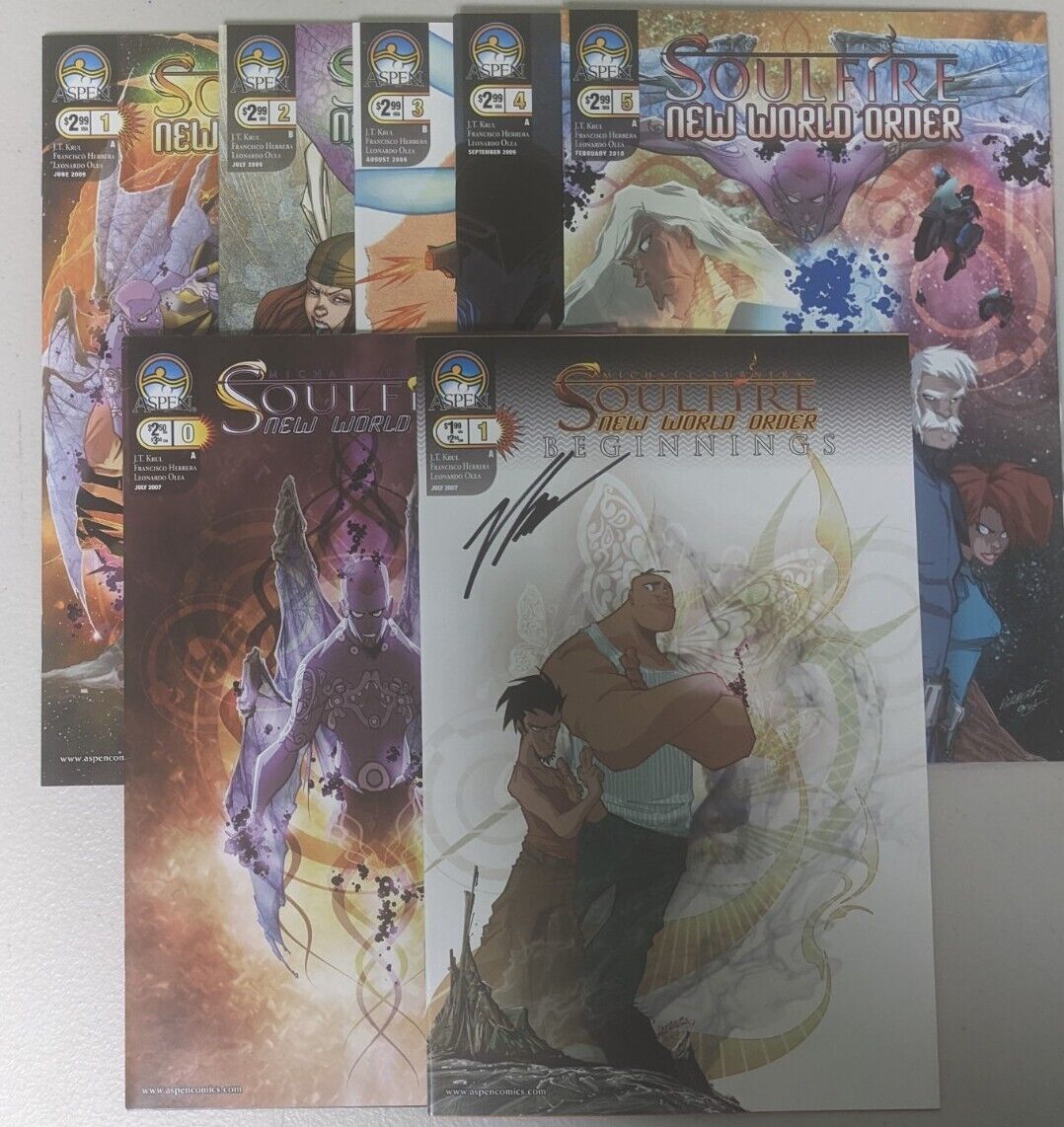 Michael Turner's Soulfire New World Order #0-1 & #1-5 beginnings signed by VINCE