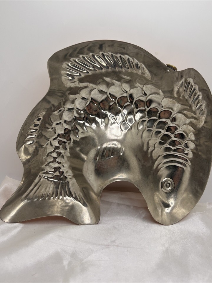 COPPER FISH Shaped MOLD Vintage Tin Jello Cake Pan Kitchen Decor 9" eBay