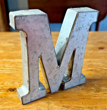 Galvanized 4" Metal Letter M Rustic Country Industrial Farmhouse 3D Decor