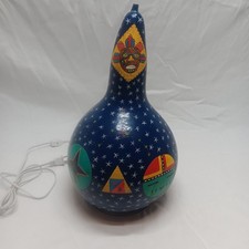 Puelbo Tribe Handpainted Gourd Lamp