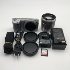 Sony Alpha NEX-5N Mirrorless Silver Camera  Lens E 18-55mm f/3.5-5.6 OSS