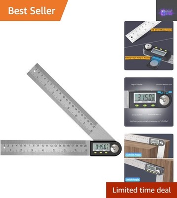 Präzisions Digital Winkelmesser, 360° Winkelrechner mit LCD-Display, 400 mm