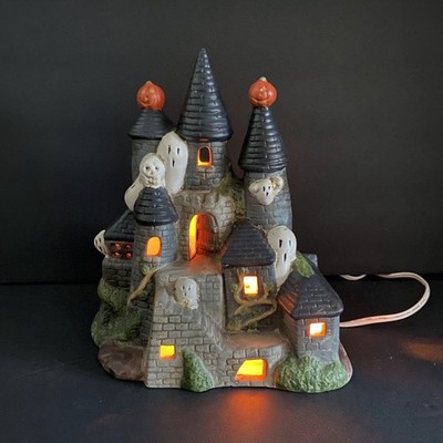 Pacific Rim Haunted Turret House Lighted Castle Halloween #1962 Tested Vintage