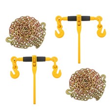 2 Pack 3/8"-1/2" Ratchet Binder Load Binders 12000 lbs w/20ft G80 Chains