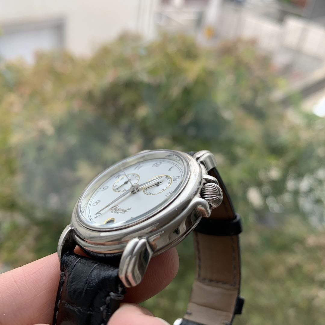 Orient Analog Automatic Men Silver925 (Pure Silver) Case, Petite 