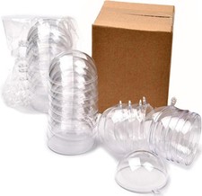 Plastic Fillable Ornament Ball 80mm Clear for Christmas Holiday Crafts
