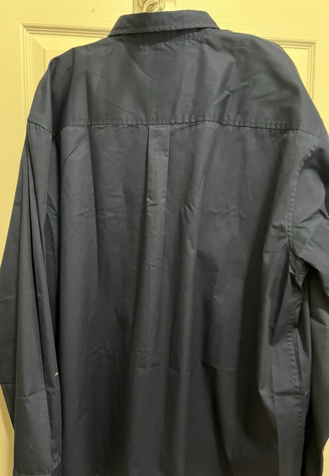 NWT Featherlite Shirt 2XL Navy Stain Resistant Twill Button Down Long Sleeves - Image 4 of 4