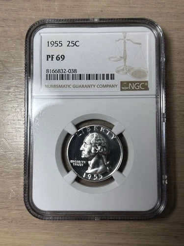 1955 Proof Silver Washington Quarter NGC PF69