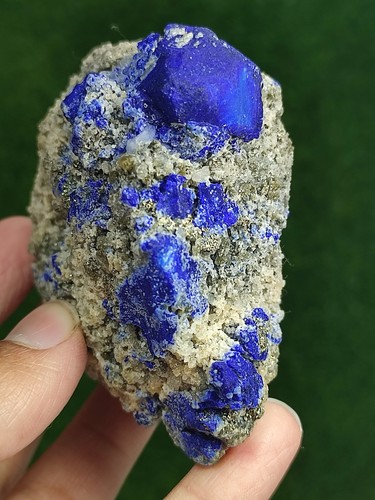 Lapis Lazuli Perfect Crystal On Matrix Calcite With Nice Color-Koksha Valley,Afg - Picture 2 of 8