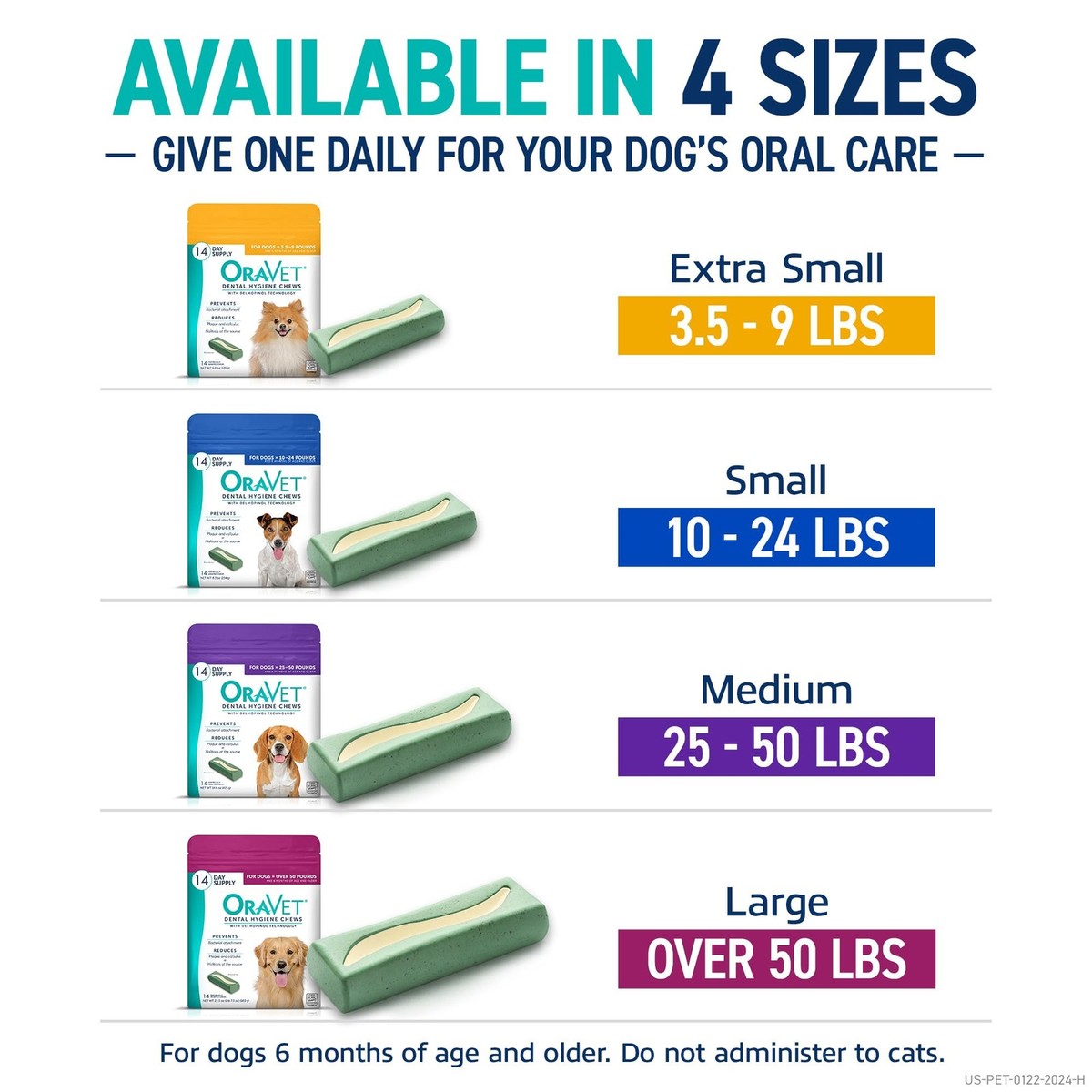 Gliving OraVet Dental Hygiene Chews For Small Dogs 10-24 Lbs