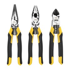 DELI 3PCS Pliers Set, Large 7 in 1 Multifunctional Wire Stripper Crimper Cutt...