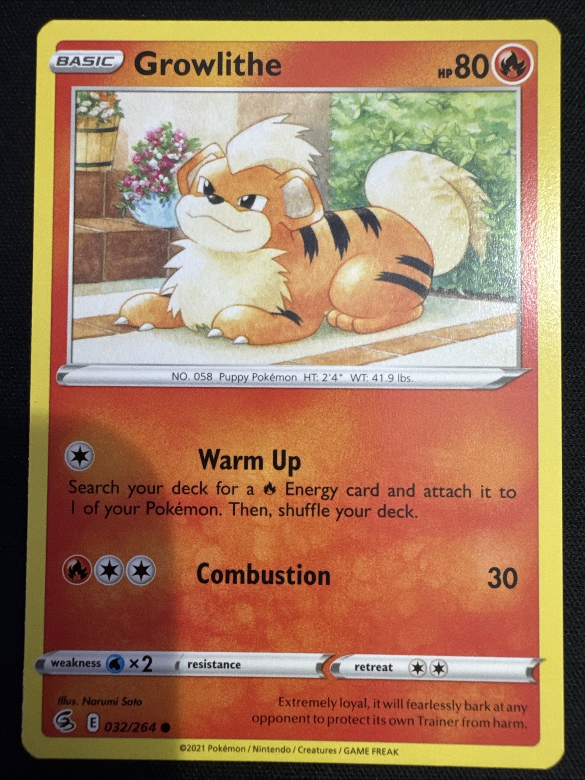 Growlithe 32/264 Fusion Strike Common Pokemon TCG