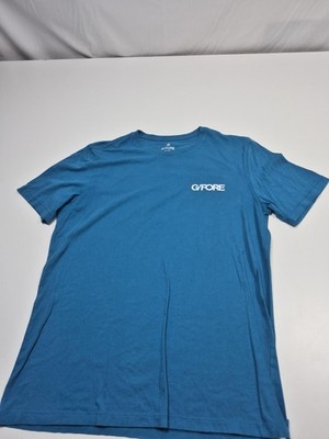 G/FORE Shirt Mens Medium Blue Golf Graphic Tee Tagless Crewneck Short Sleeve