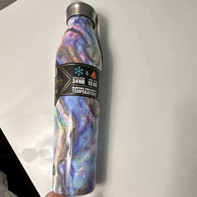 20oz Stainless Steel Insulated Bottle, Multicolor Abstract, Twist Lid 24/12hr