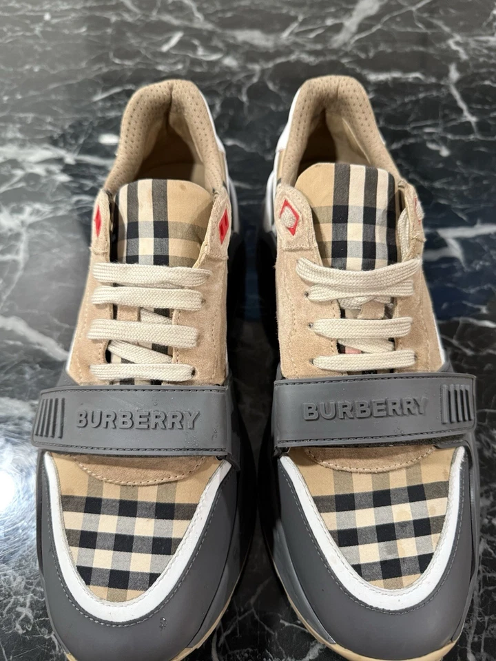 Authentic Burberry Ramsey Vintage Check Beige Low Top Sneakers Size 10 US 43 EU - Image 3 of 4