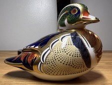 ROYAL CROWN DERBY CAROLINA DUCK PAPERWEIGHT - GOLD STOPPER -BOXED
