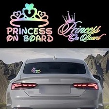 Princess On Board Car Window Decal Sticker, Waterproof Vinyl S Color: Gradient