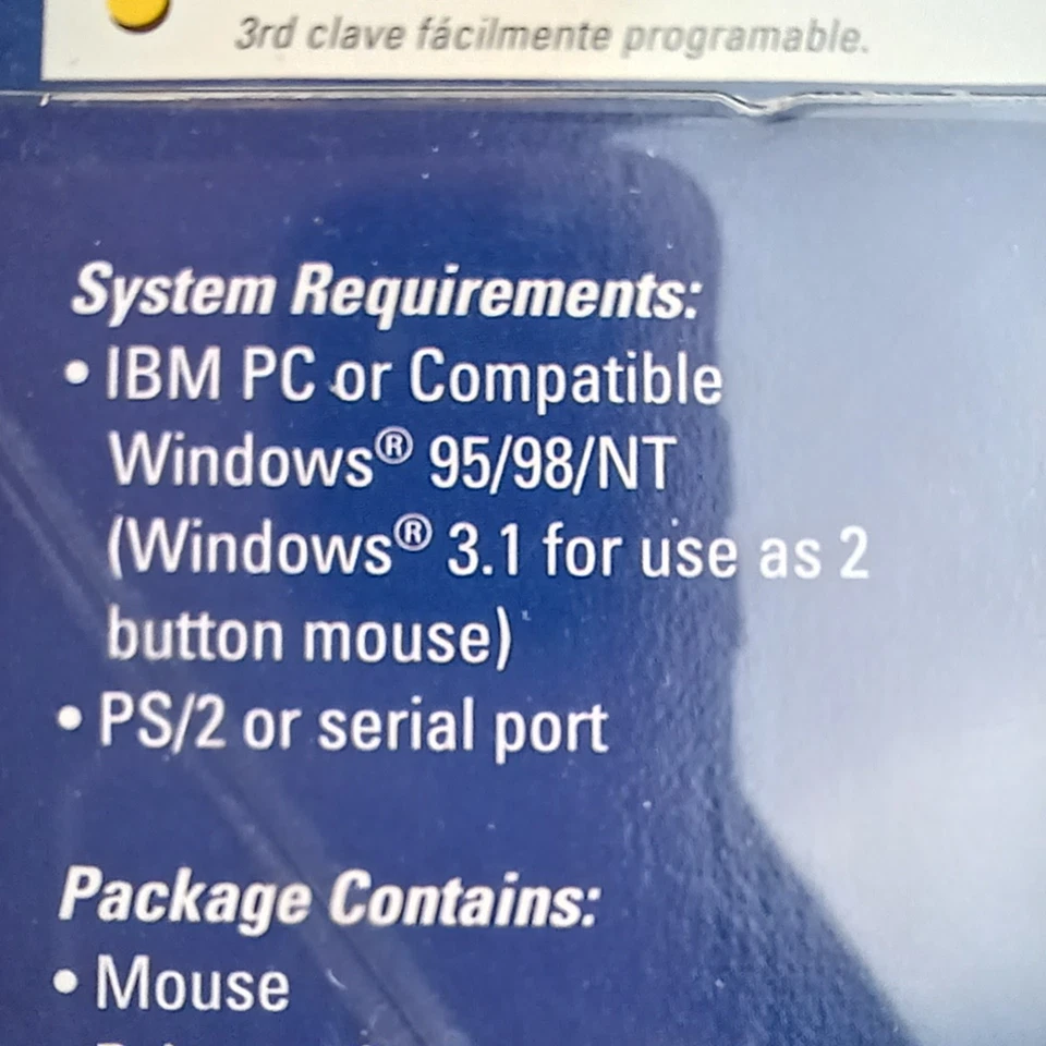 GE Web Mouse Clear Ergonomic 800 DPI Track Ball Mouse New Sealed PS2/Serial - Image 4 of 4