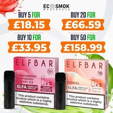 ELF BAR ELFA Pre-Filled Replaceable PODS Prefilled Pods 2ml 20mg E Liquid - UK