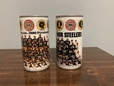 2 Vtg Pittsburgh Steelers Iron City Beer Cans Super Bowl Champions