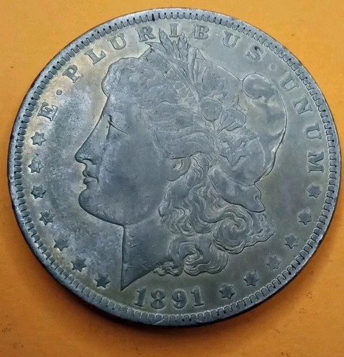 1891 P Morgan Silver Dollar 90% Silver VF Very Fine