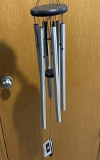 Woodstock Wind Chimes Black  Pachelbel's Canon Chime Silver Aluminum Tubes 