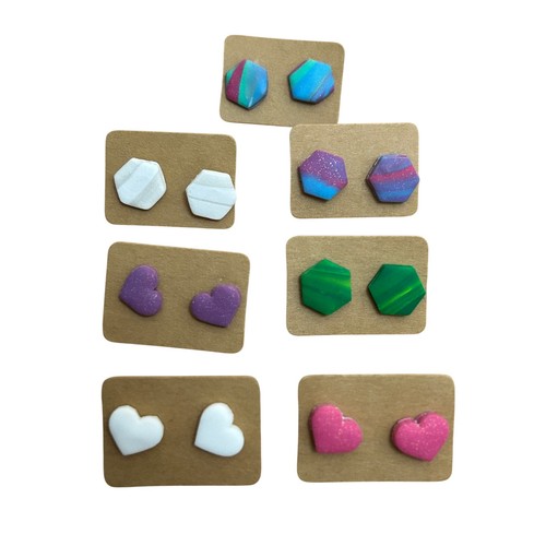 Konvolut 7 Polymer Clay Ohrstecker  - Bild 1 von 4