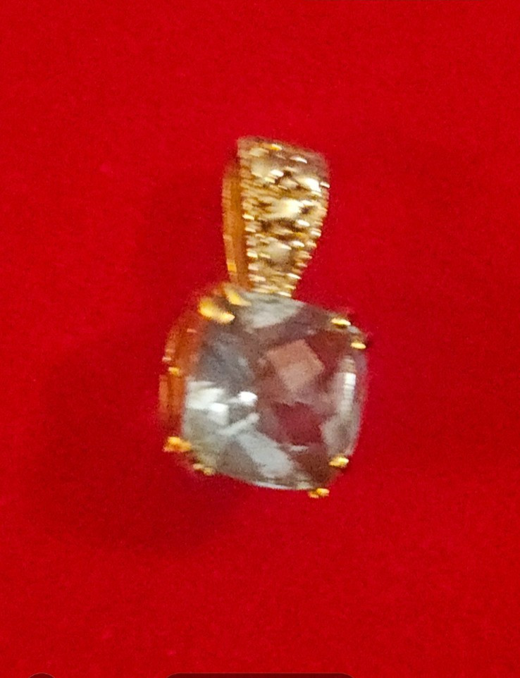 14k Solid Gold Sky Blue  1 gram Topaz Charm/ Pendant