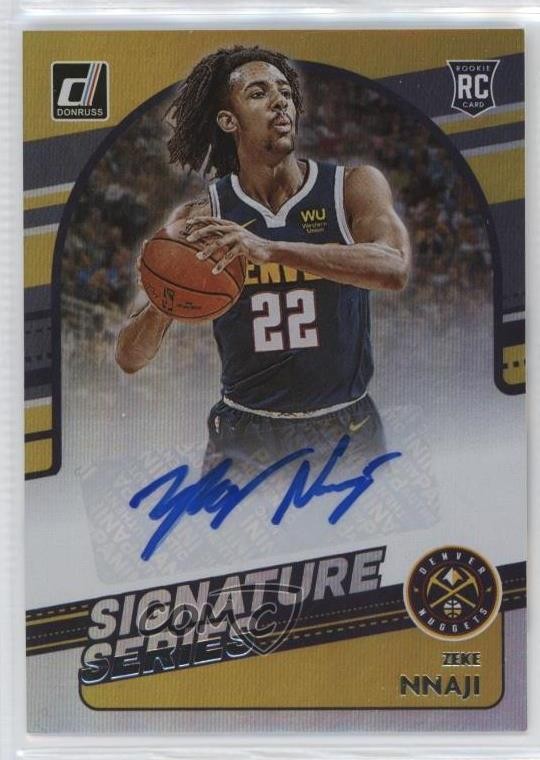 2020-21 Panini Donruss Signature Series Zeke Nnaji #SG-ZNN Rookie Auto RC ms9