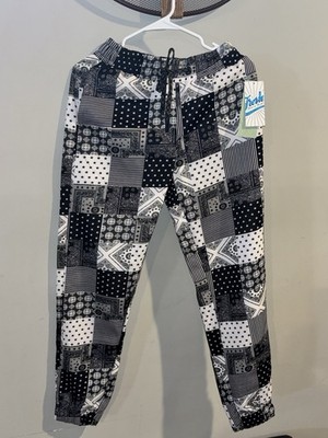 Fresh Prints of Bel Air Graphic Print Pants Men s Size Small NWT Black White