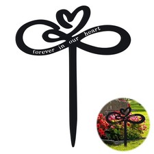 Memorial Grave Stake, Forever in Our Hearts Grave Marker, Heart Grave Decorat...