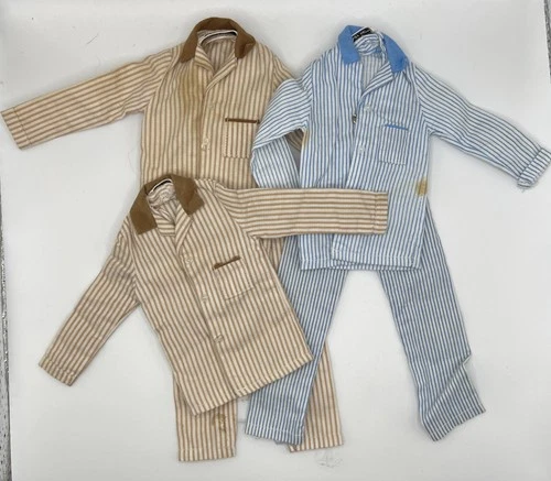 Barbie KEN 1964 Sleeper Set 0781 Blue White Stripe Pajamas And Brown Stripe TLC