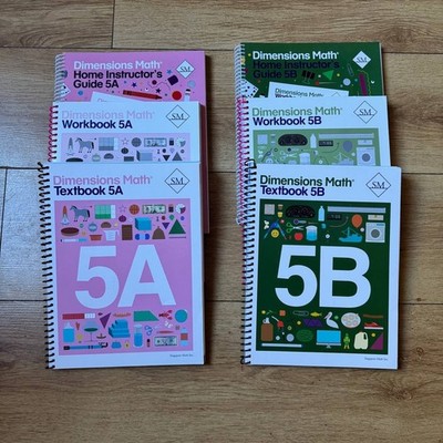 Dimensions Math Singapore curriculum for Homeschool level 5 set (6 books)